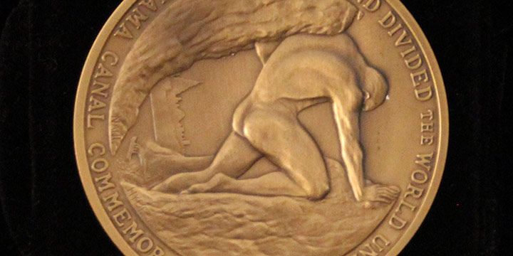 Barbara Hyde, Panama Canal Commemoration, The Land Divided The World United 1904-1979, bronze medal, 1996