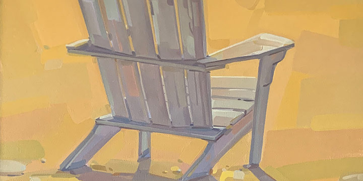 Mick Shimonek, Beach Bum, oil on canvas, 2019, 45¾×29¾"