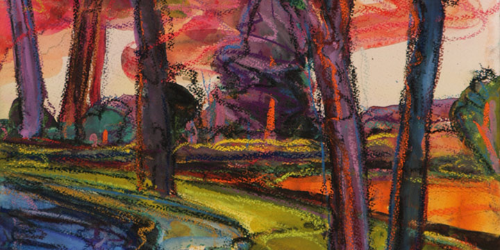 Susan P. Puelz, Fairwaters II, watercolor pastel, 2015