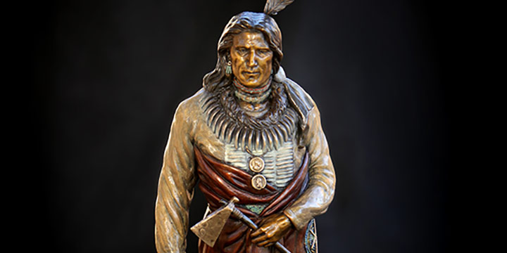 Sondra Jonson, I Am a Man - Chief Standing Bear, bronze, 2014, 24 × 11 × 9"