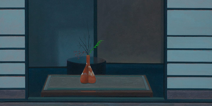 Merrill Peterson, Kyoto Window, oil on canvas, 2016, 20 × 16"