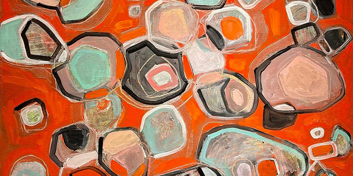 Doug Waterfield, Non-Objective Experiment in Orange, oil on canvas, 2021, 30 × 24"