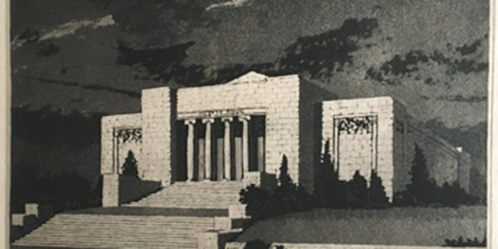 Lyman Byxbe, Joslyn Memorial, aquatint, 1935
